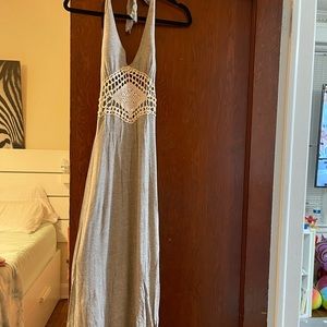 Gray summer maxi dress
